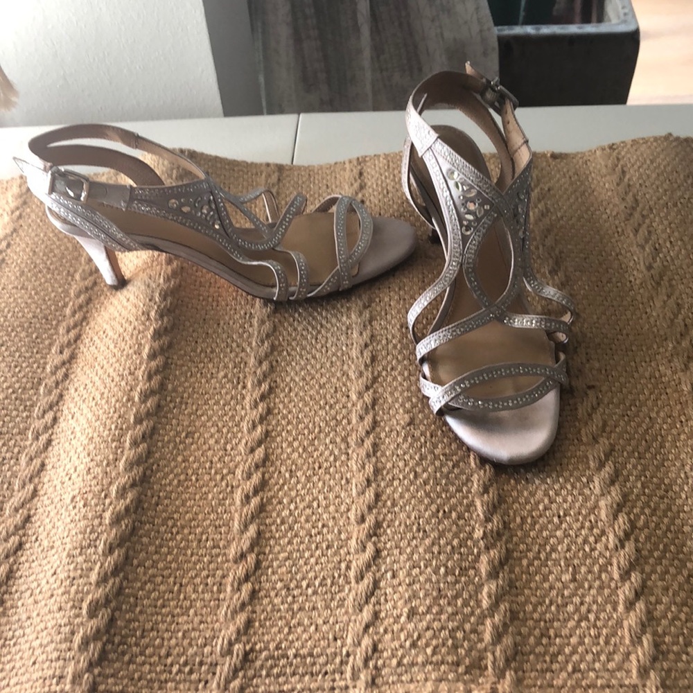 Silver and diamond heels